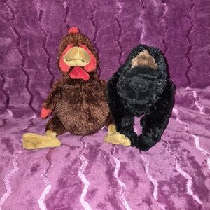Ganz Webkinz Rooster & Silverback Gorilla Plush Toys No Codes